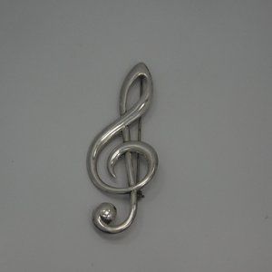Sterling Silver Music  Brooch